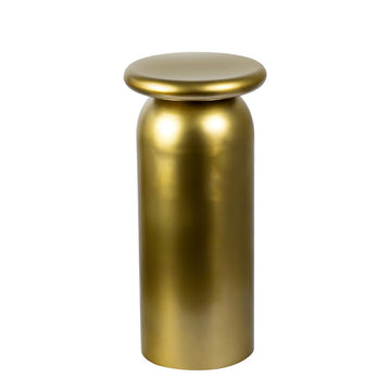 Miles 22.75" Mid-Century Modern Metal Sleek Cylinder Drink Table